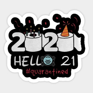 HELLO 21 TOILET PAPER BIRTHDAY CAKE QUARANTINED Sticker